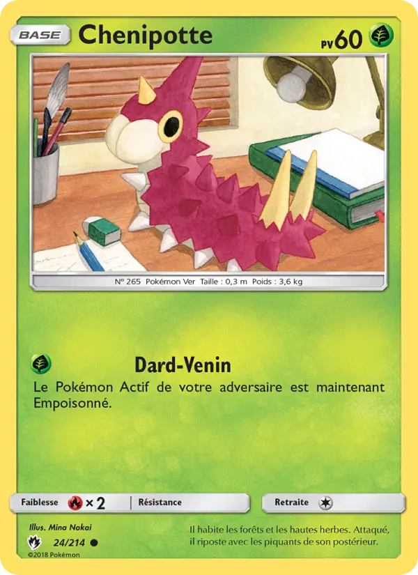 Scan HD carte Pokémon Chenipotte 24/214 — Tonnerre Perdu