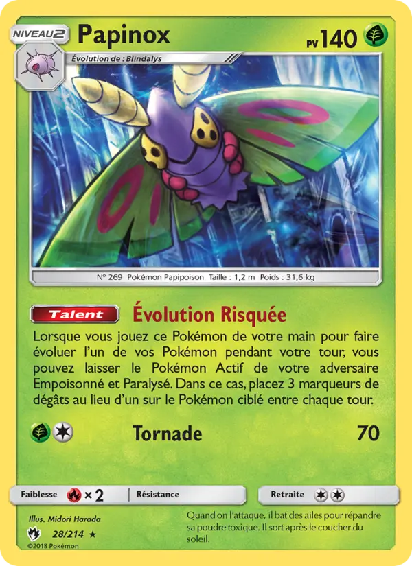 Scan HD carte Pokémon Papinox 28/214 — Tonnerre Perdu