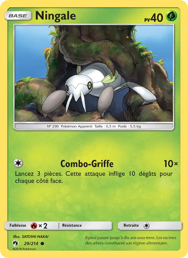 Scan HD carte Pokémon Ningale 29/214 — Tonnerre Perdu