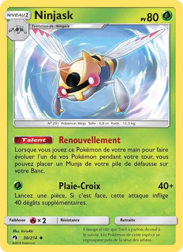 Scan HD carte Pokémon Ninjask 30/214 — Tonnerre Perdu