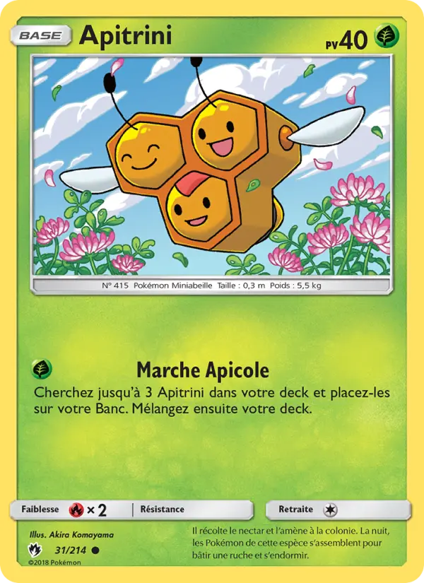 Scan HD carte Pokémon Apitrini 31/214 — Tonnerre Perdu