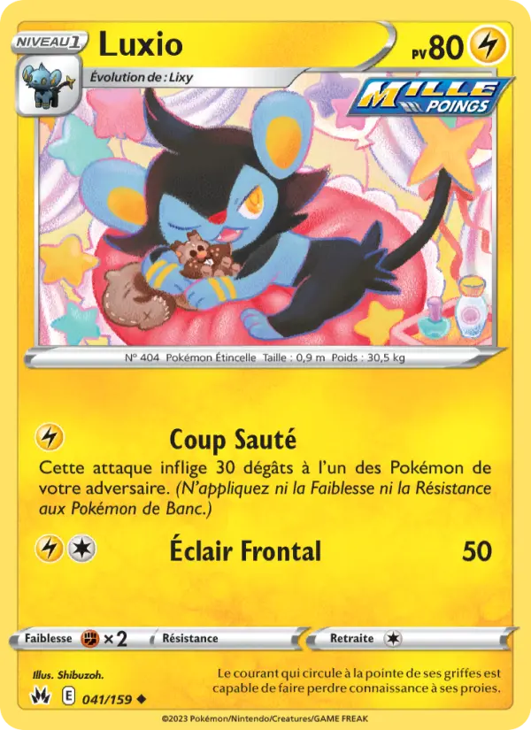 Scan HD carte Pokémon Luxio 041/159 — Zénith Suprême