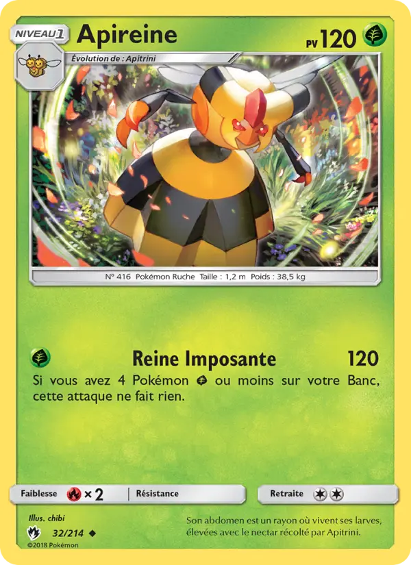 Scan HD carte Pokémon Apireine 32/214 — Tonnerre Perdu