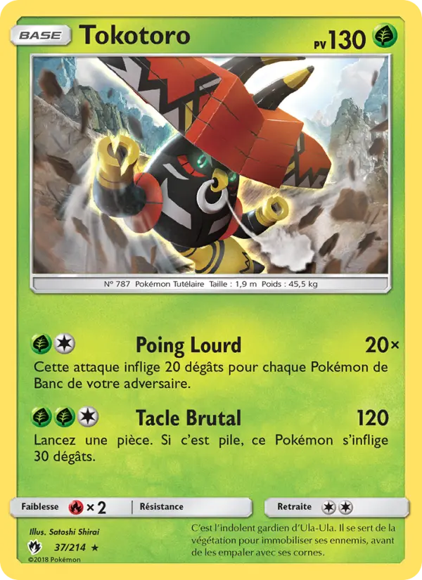 Scan HD carte Pokémon Tokotoro 37/214 — Tonnerre Perdu