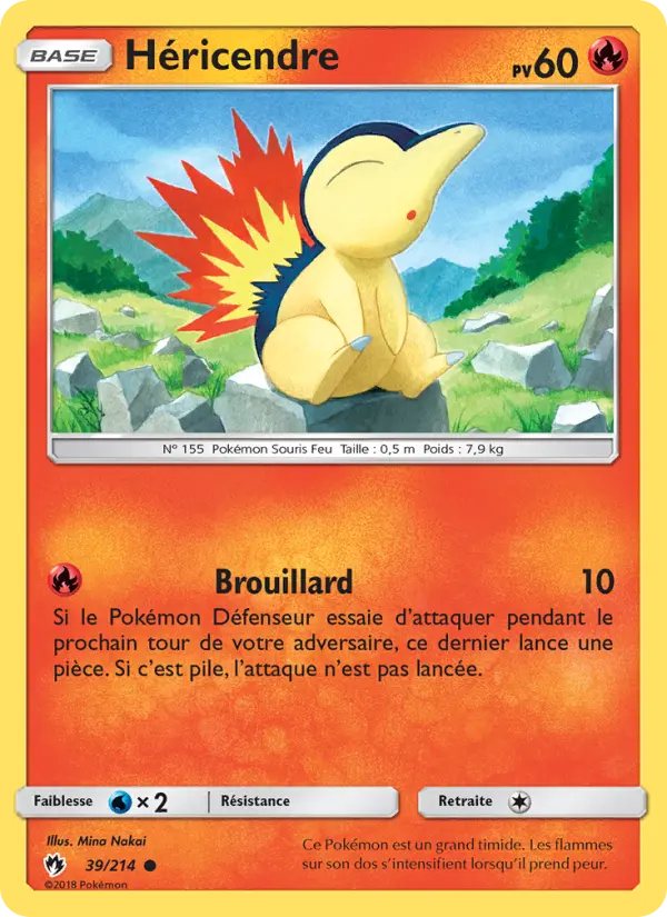 Scan HD carte Pokémon Héricendre 39/214 — Tonnerre Perdu