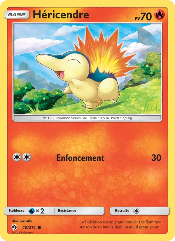 Scan HD carte Pokémon Héricendre 40/214 — Tonnerre Perdu