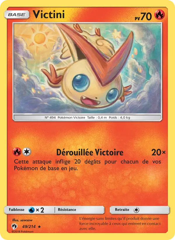 Scan HD carte Pokémon Victini 49/214 — Tonnerre Perdu