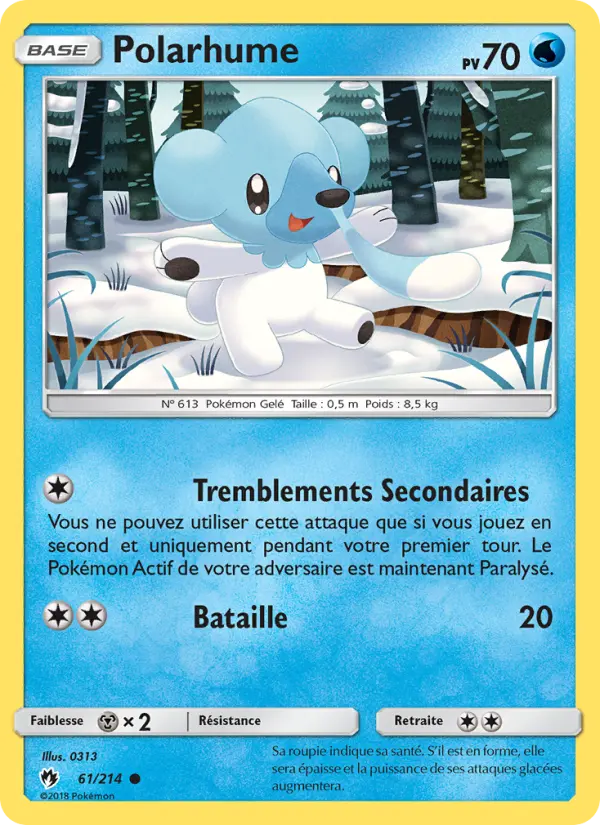 Scan HD carte Pokémon Polarhume 61/214 — Tonnerre Perdu