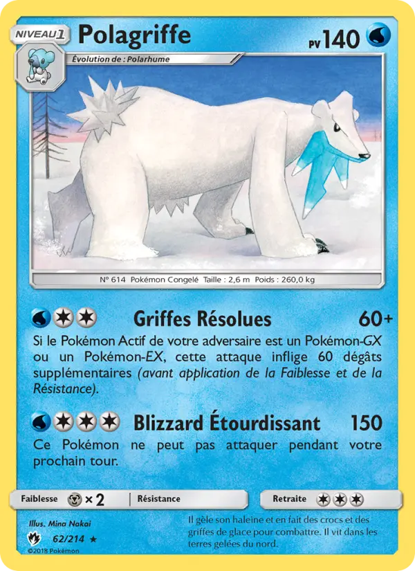 Scan HD carte Pokémon Polagriffe 62/214 — Tonnerre Perdu