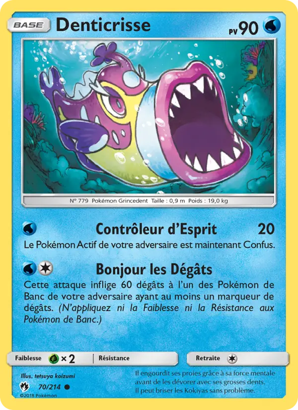 Scan HD carte Pokémon Denticrisse 70/214 — Tonnerre Perdu