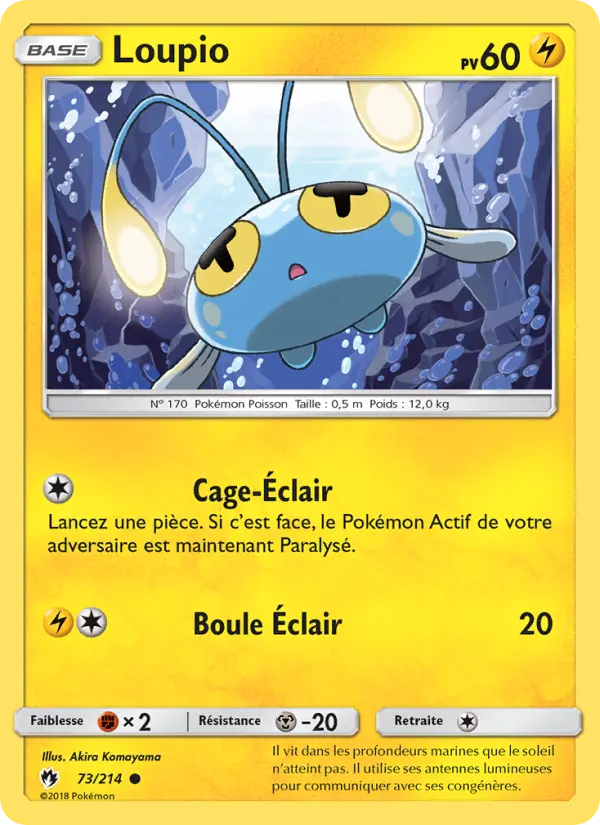 Scan HD carte Pokémon Loupio 73/214 — Tonnerre Perdu
