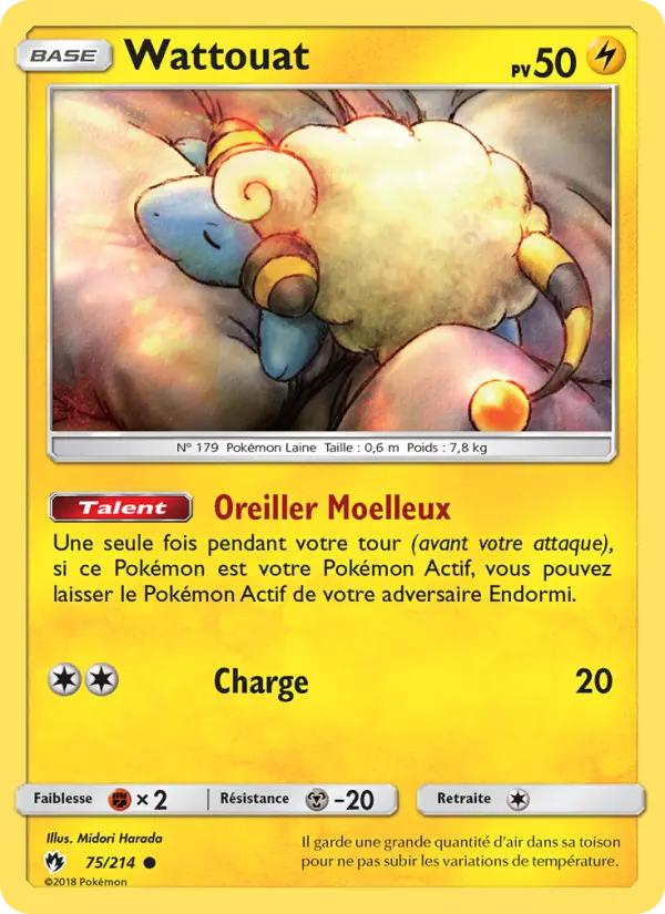 Scan HD carte Pokémon Wattouat 75/214 — Tonnerre Perdu