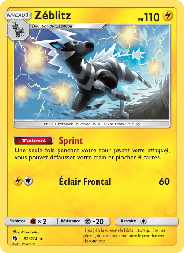 Scan HD carte Pokémon Zéblitz 82/214 — Tonnerre Perdu