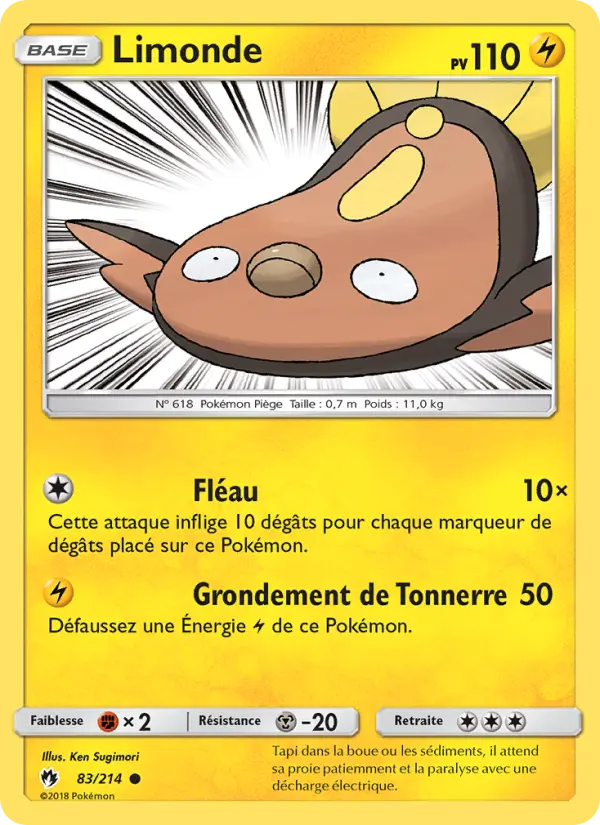 Scan HD carte Pokémon Limonde 83/214 — Tonnerre Perdu