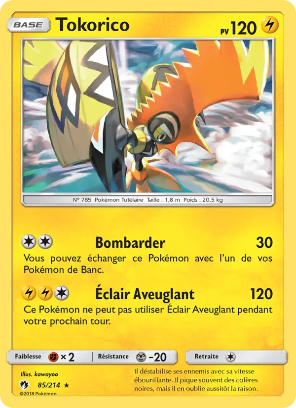 Scan HD carte Pokémon Tokorico 85/214 — Tonnerre Perdu