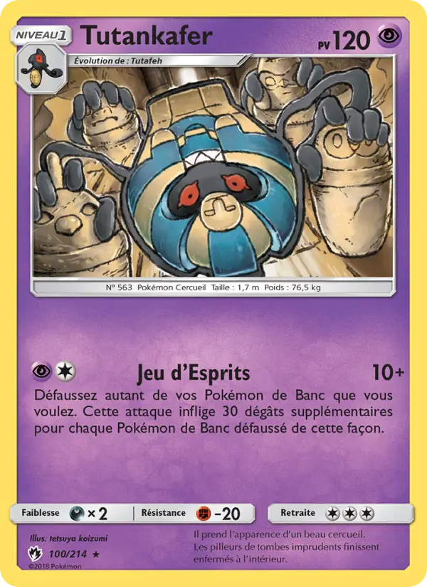 Scan HD carte Pokémon Tutankafer 100/214 — Tonnerre Perdu