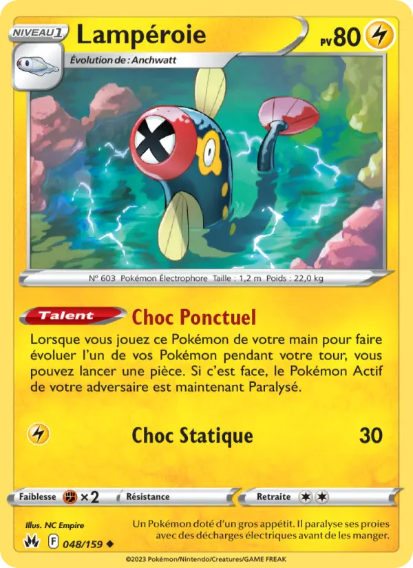 Scan HD carte Pokémon Lampéroie 048/159 — Zénith Suprême