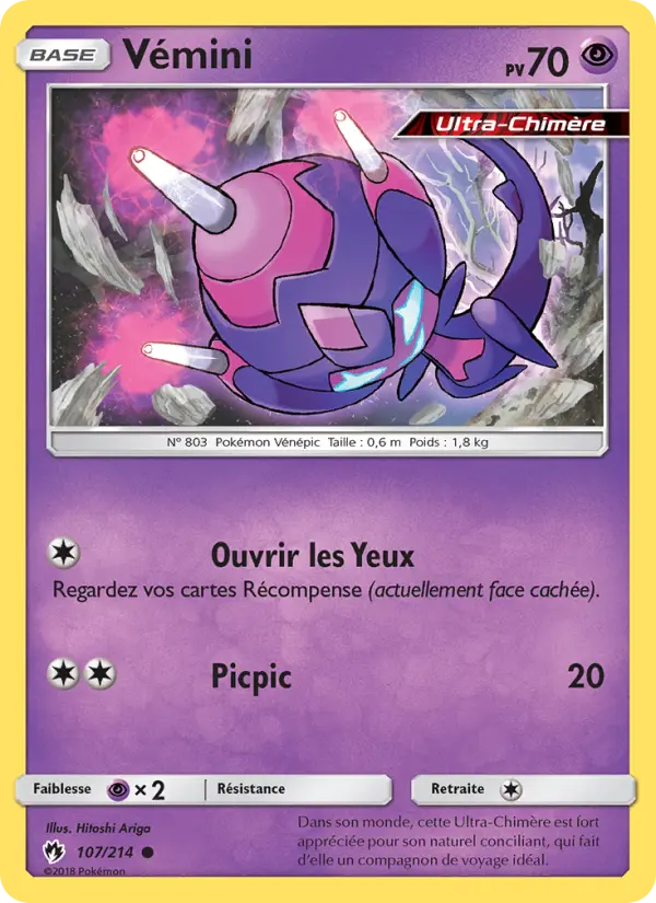 Scan HD carte Pokémon Vémini 107/214 — Tonnerre Perdu