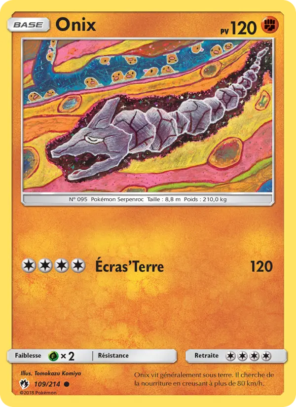 Scan HD carte Pokémon Onix 109/214 — Tonnerre Perdu