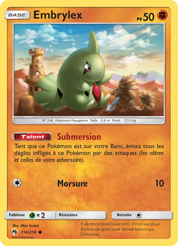 Scan HD carte Pokémon Embrylex 114/214 — Tonnerre Perdu