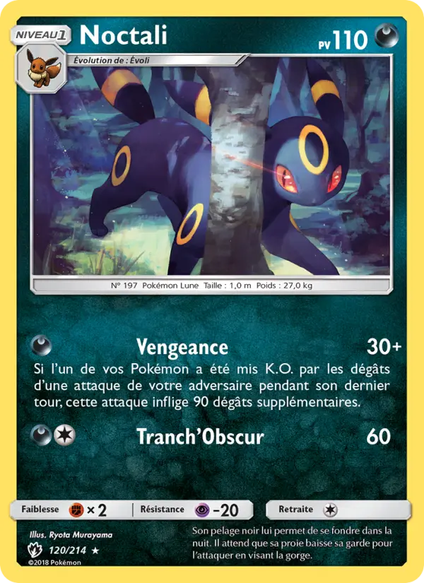 Scan HD carte Pokémon Noctali 120/214 — Tonnerre Perdu