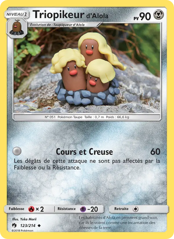 Scan HD carte Pokémon Triopikeur d’Alola 123/214 — Tonnerre Perdu