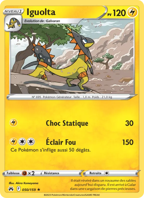 Scan HD carte Pokémon Iguolta 050/159 — Zénith Suprême