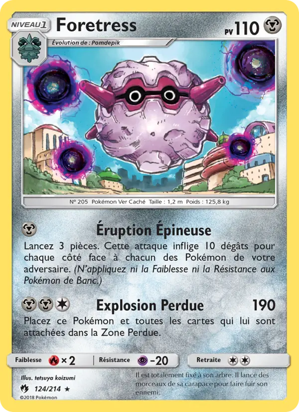 Scan HD carte Pokémon Foretress 124/214 — Tonnerre Perdu