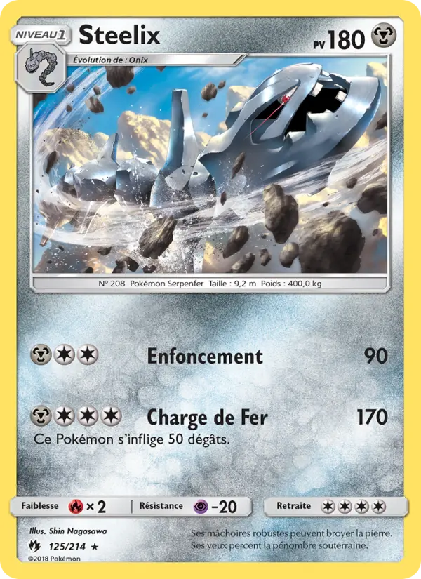 Scan HD carte Pokémon Steelix 125/214 — Tonnerre Perdu