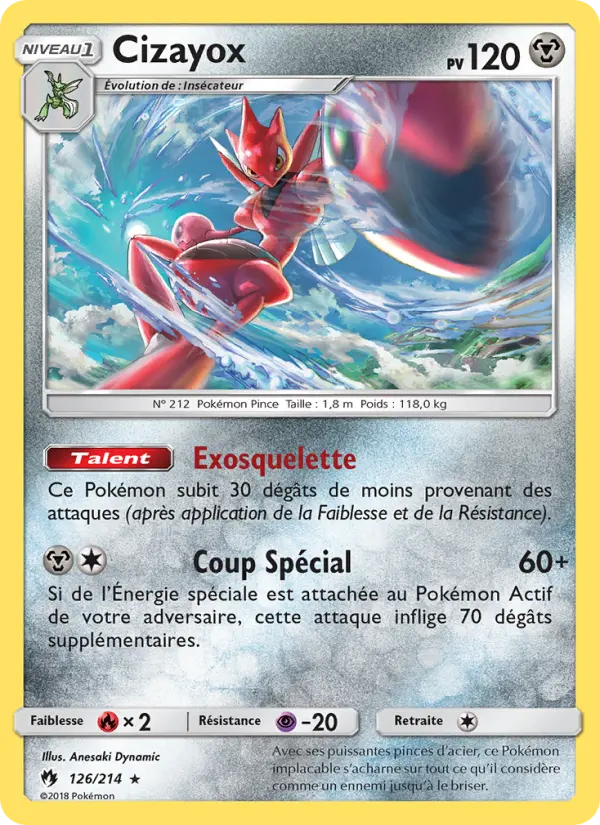 Scan HD carte Pokémon Cizayox 126/214 — Tonnerre Perdu