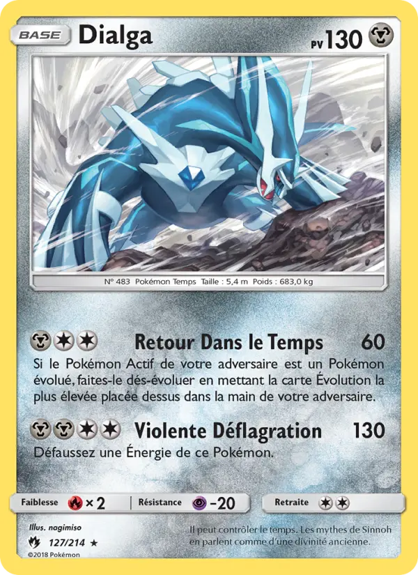 Scan HD carte Pokémon Dialga 127/214 — Tonnerre Perdu
