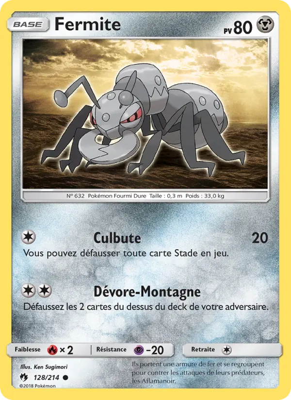 Scan HD carte Pokémon Fermite 128/214 — Tonnerre Perdu