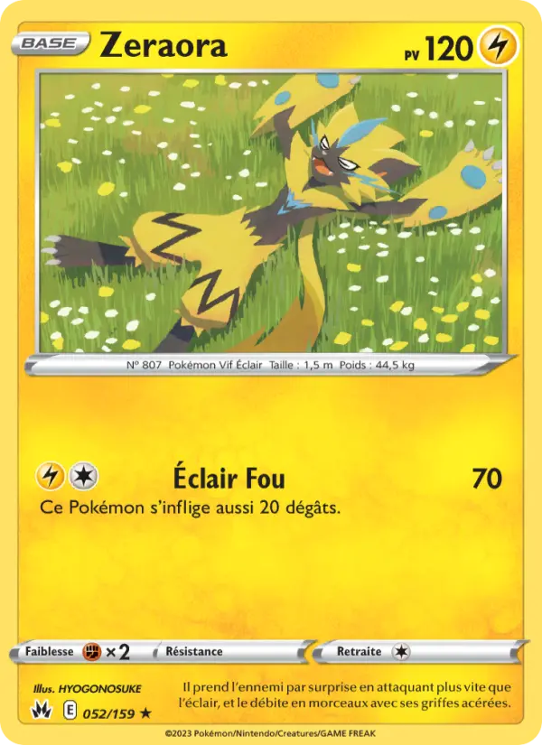 Scan HD carte Pokémon Zeraora 052/159 — Zénith Suprême