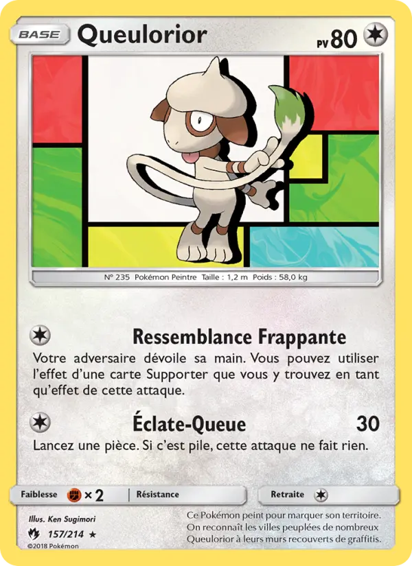 Scan HD carte Pokémon Queulorior 157/214 — Tonnerre Perdu