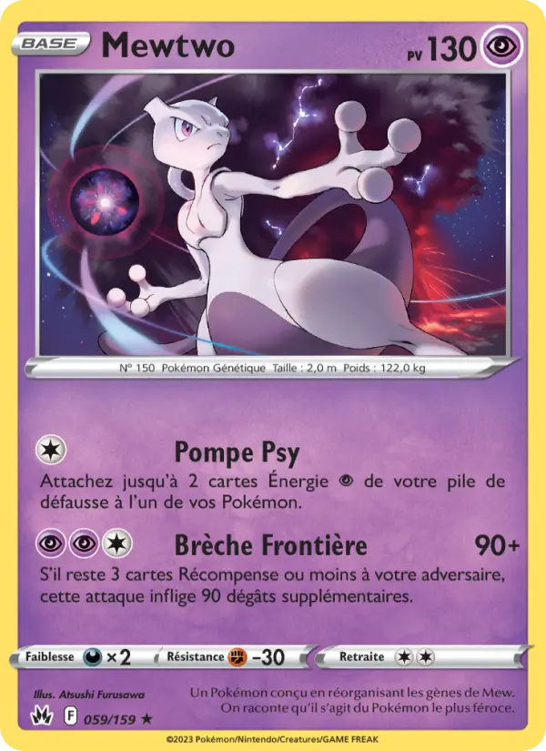 Scan HD carte Pokémon Mewtwo 059/159 — Zénith Suprême