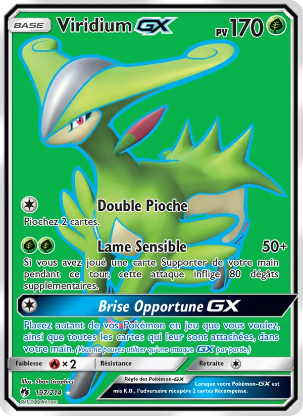 Scan HD carte Pokémon Viridium GX 197/214 — Tonnerre Perdu