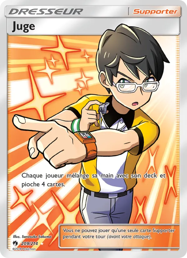 Scan HD carte Pokémon Juge 209/214 — Tonnerre Perdu