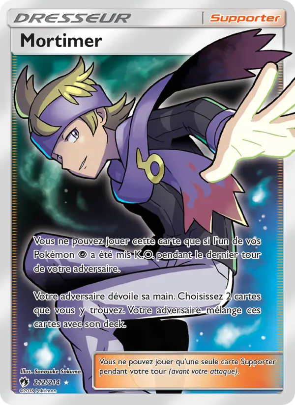 Scan HD carte Pokémon Mortimer 212/214 — Tonnerre Perdu