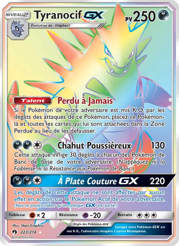 Scan HD carte Pokémon Tyranocif GX 223/214 — Tonnerre Perdu