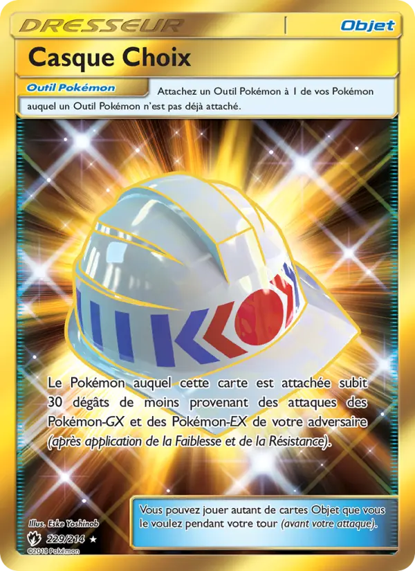 Scan HD carte Pokémon Casque Choix 229/214 — Tonnerre Perdu