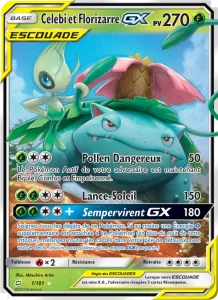 Carte Pokémon Celebi et Florizarre GX 1/181