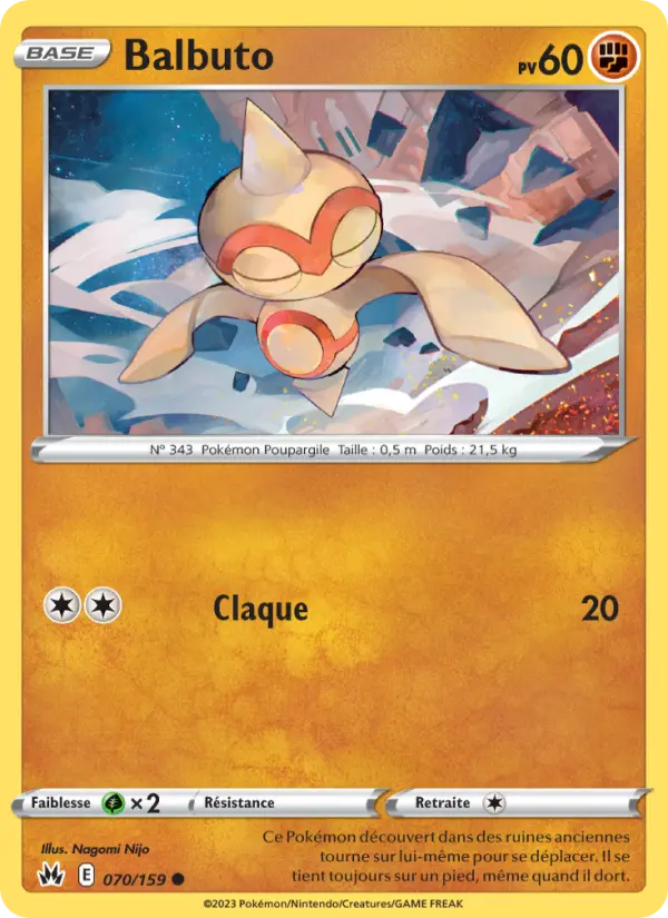 Scan HD carte Pokémon Balbuto 070/159 — Zénith Suprême
