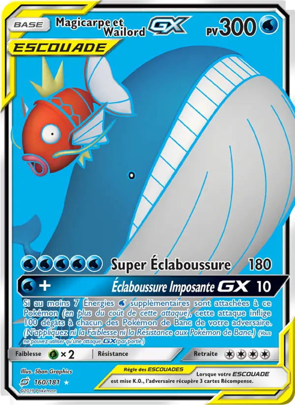 Scan HD carte Pokémon Magicarpe et Wailord GX 160/181 — Duo de Choc