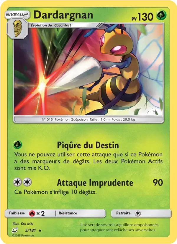 Scan HD carte Pokémon Dardargnan 5/181 — Duo de Choc