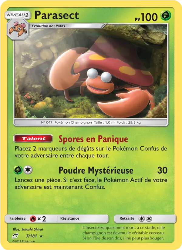 Scan HD carte Pokémon Parasect 7/181 — Duo de Choc