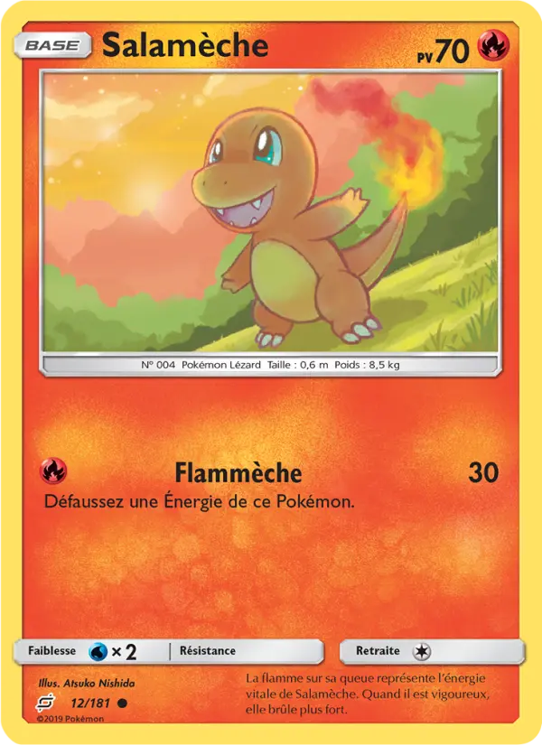 Scan HD carte Pokémon Salamèche 12/181 — Duo de Choc