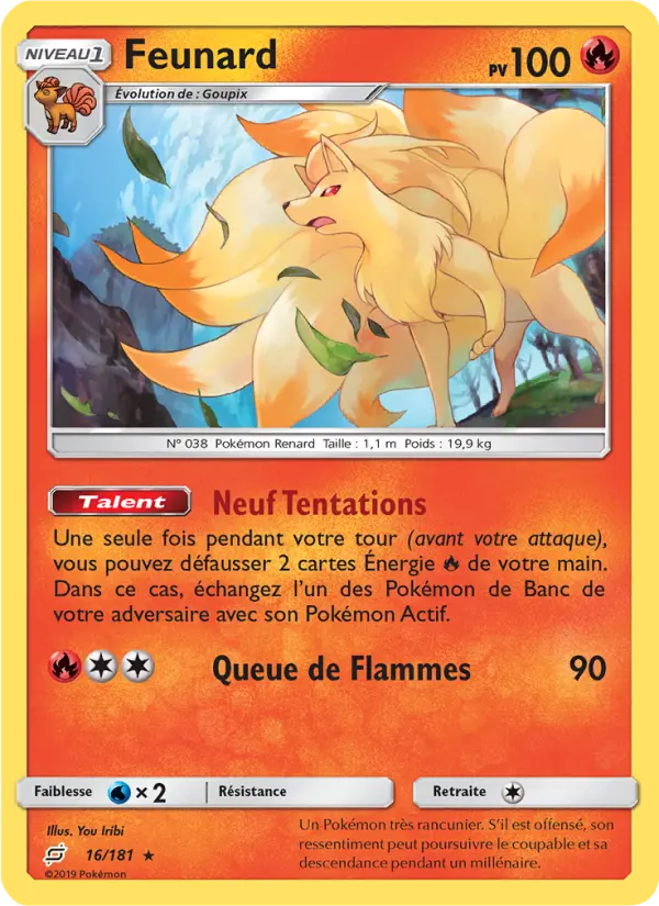 Scan HD carte Pokémon Feunard 16/181 — Duo de Choc