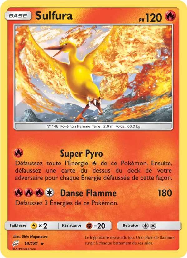 Scan HD carte Pokémon Sulfura 19/181 — Duo de Choc