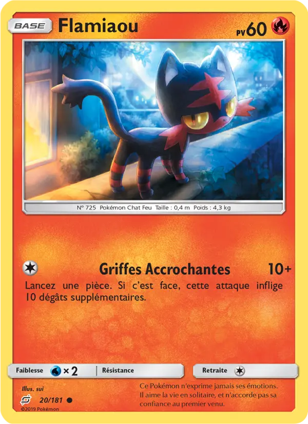 Scan HD carte Pokémon Flamiaou 20/181 — Duo de Choc