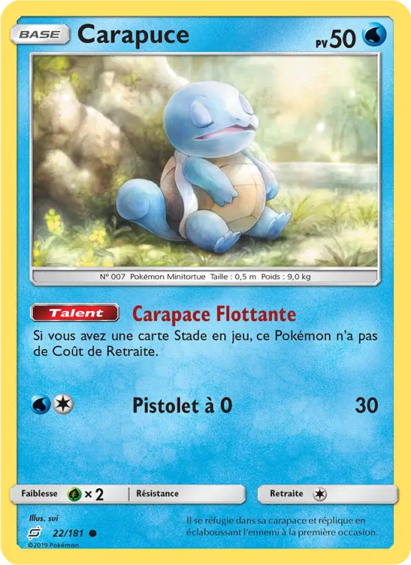 Scan HD carte Pokémon Carapuce 22/181 — Duo de Choc